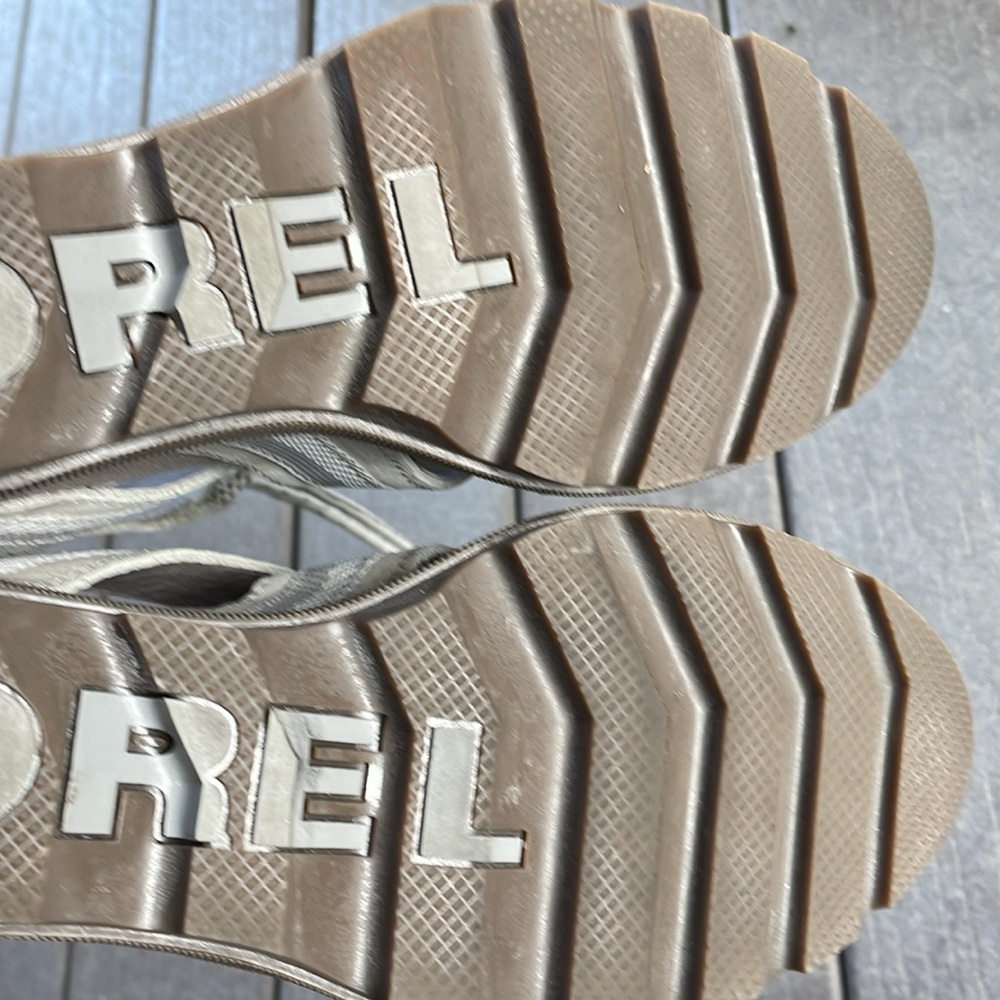 Sorel Joanie II Lace Webbing Wedge Sandals – Open Toe Cutout Heel • Size 10 - Picture 9 of 13